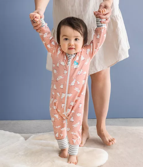 Footless Romper Cottontail Rose