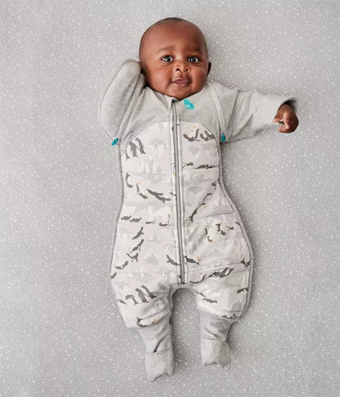Swaddle Up™ Transition Suit Extra Warm Penguin Parade Grey