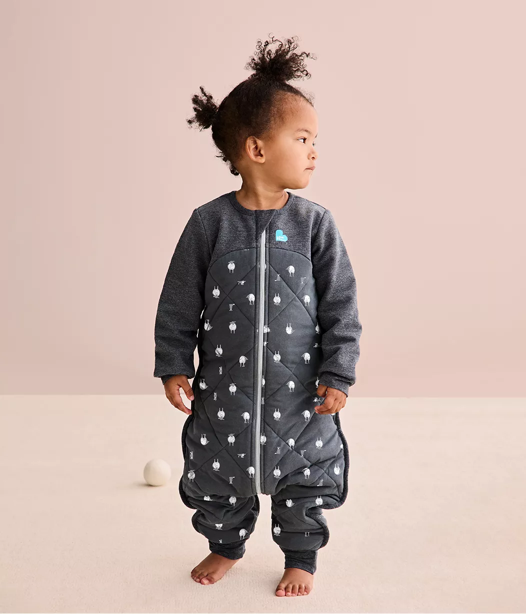 Sleep Suit Long Sleeve Cotton & Merino Charcoal 2.5 TOG