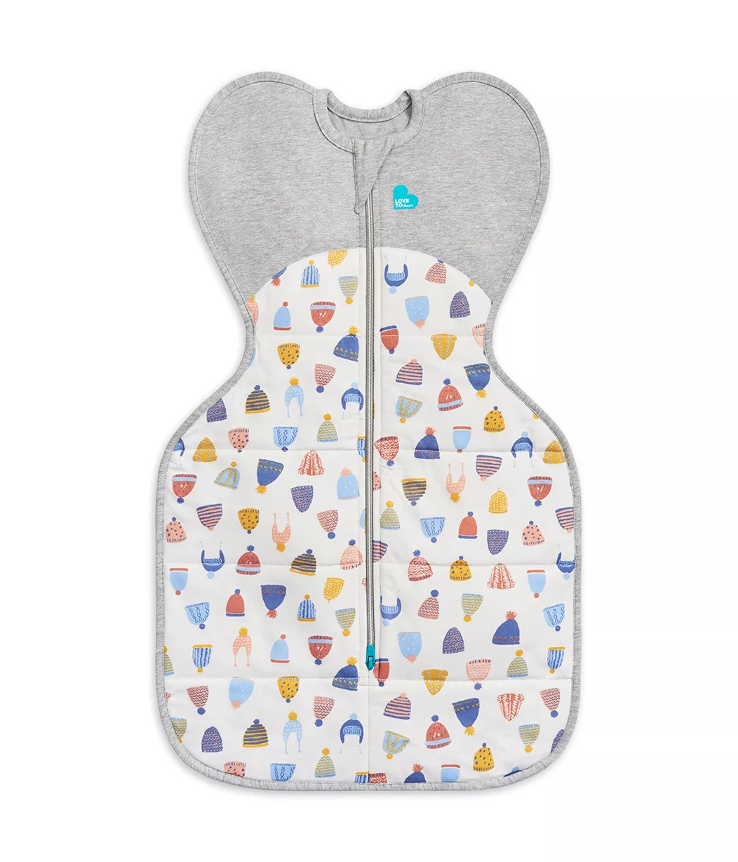 Swaddle Up™ Warm 2.5 TOG Happy Hats Print White (Designer Collection)